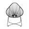 Armen Living Acapulco Indoor Outdoor Steel Papasan Lounge Chair with Black Rope LCACSIBL - alternate 2